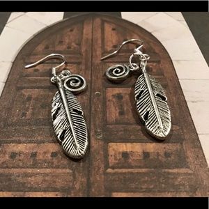 925 silver feather boho bohemian earrings new ooak